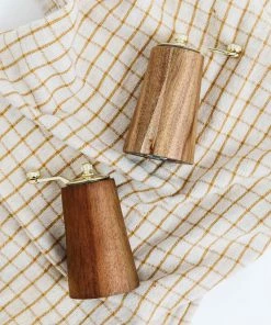 Creative Co Op Acacia Gold Salt & Pepper Mills New