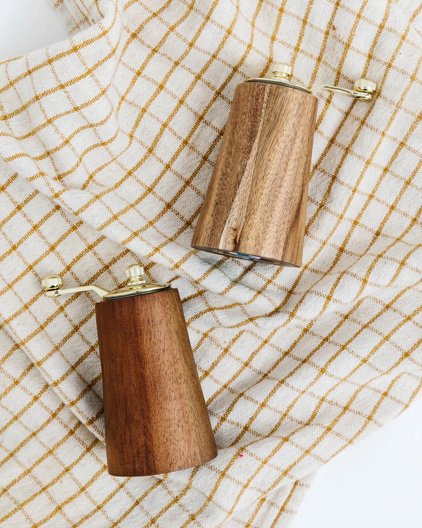 Creative Co Op Acacia Gold Salt & Pepper Mills New 4 Creative Co Op Acacia Gold Salt & Pepper Mills New