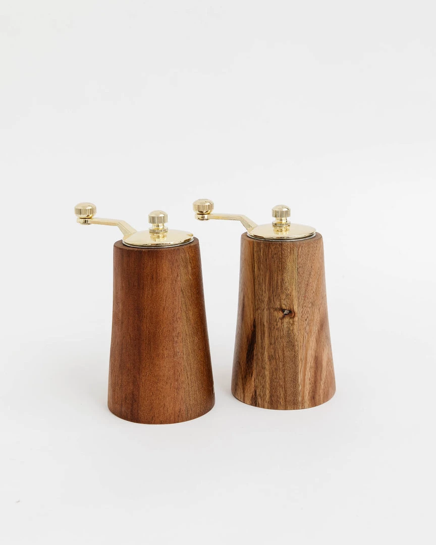 Creative Co Op Acacia Gold Salt & Pepper Mills New 7 Creative Co Op Acacia Gold Salt & Pepper Mills New