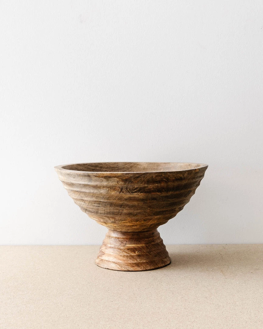 Creative Co Op New Runyon Mango Wood Footed Bowl 3 Creative Co Op New Runyon Mango Wood Footed Bowl