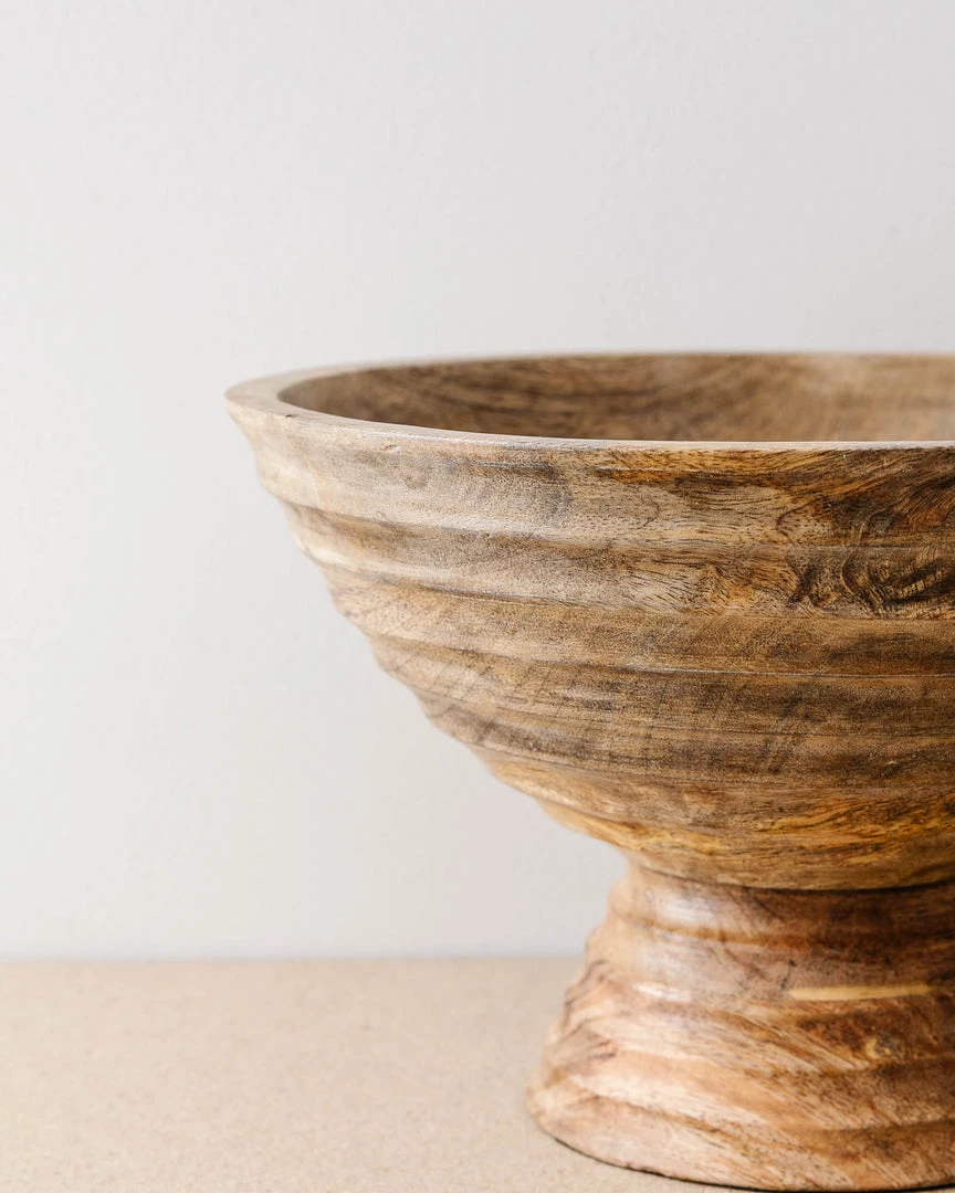 Creative Co Op New Runyon Mango Wood Footed Bowl 4 Creative Co Op New Runyon Mango Wood Footed Bowl