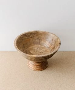 Creative Co Op New Runyon Mango Wood Footed Bowl 9 Creative Co Op New Runyon Mango Wood Footed Bowl