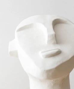 Creative Co Op New Abstract Cement Face Sculpture