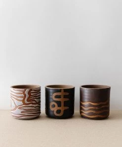 Bloomingville New Terracotta Abstract Planters (Set Of 3)