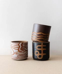 Bloomingville New Terracotta Abstract Planters (Set Of 3)