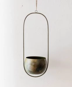 Bloomingville Oxidized Metal Hanging Planter