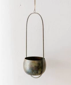 Bloomingville Oxidized Metal Hanging Planter