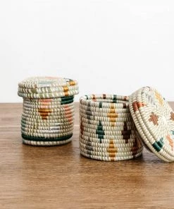 Kazi Halton Raffia Lidded Box New