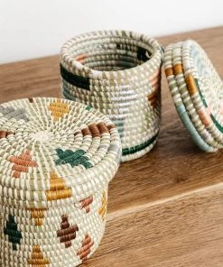 Kazi Halton Raffia Lidded Box New