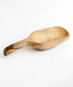 Creative Co Op Hand Carved Acacia Wood Scoop