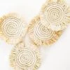 Lone Fox Edlyn Fringed Raffia Coasters - Natural