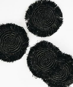 Lone Fox Edlyn Fringed Raffia Coasters New 13 Lone Fox Edlyn Fringed Raffia Coasters New