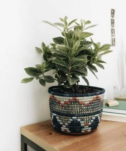 Lone Fox Blue Sabella Woven Planter