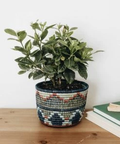 Lone Fox Blue Sabella Woven Planter