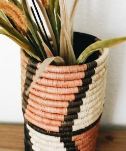 Lone Fox Peach Lenora Raffia Vase