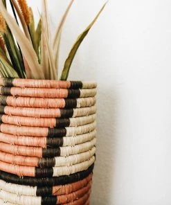 Lone Fox Peach Lenora Raffia Vase
