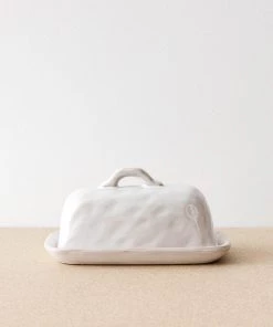 47th & Main Dimpled Ceramic Butter Dish New