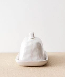 47th & Main Dimpled Ceramic Butter Dish New