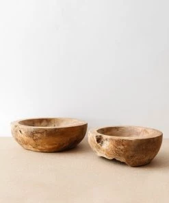 Creative Co Op New Chunky Teakwood Bowls (Set Of 2) 8 Creative Co Op New Chunky Teakwood Bowls (Set Of 2)