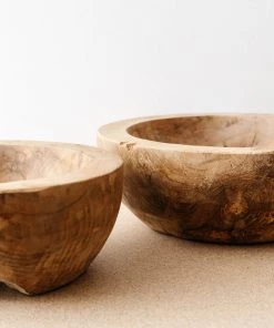 Creative Co Op New Chunky Teakwood Bowls (Set Of 2)