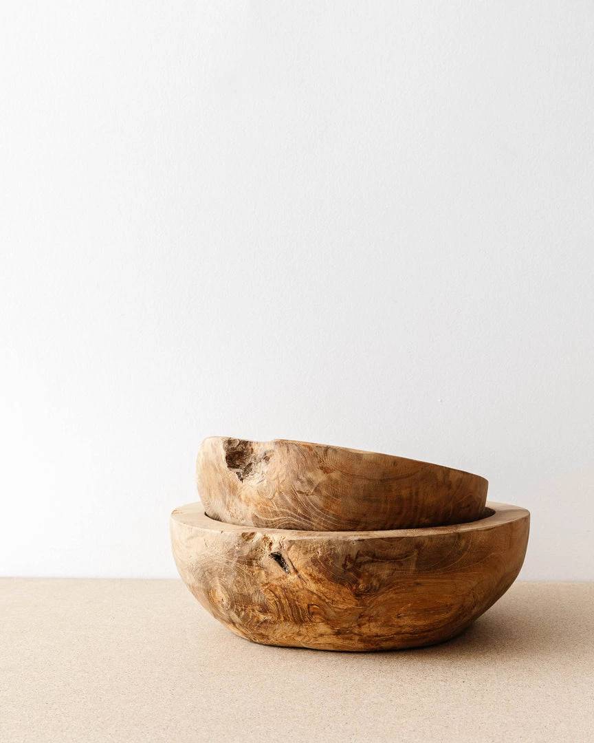 Creative Co Op New Chunky Teakwood Bowls (Set Of 2) 6 Creative Co Op New Chunky Teakwood Bowls (Set Of 2)