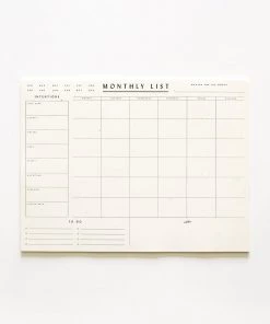 Lone Fox New Monthly List Pad