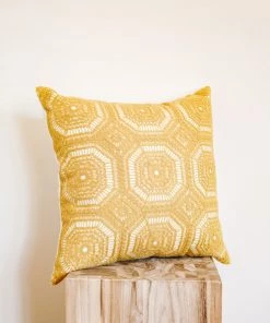 Lone Fox Naima Embroidered Pillow Cover New