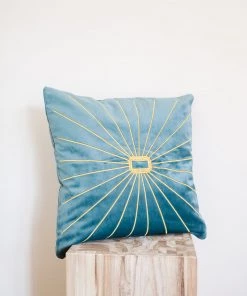 Lone Fox Ivy Velvet Embroidered Pillow Cover