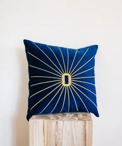 Lone Fox Ivy Velvet Embroidered Pillow Cover