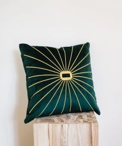 Lone Fox Ivy Velvet Embroidered Pillow Cover