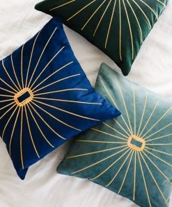 Lone Fox Ivy Velvet Embroidered Pillow Cover