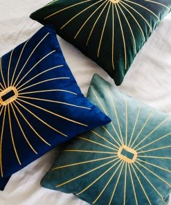 Lone Fox Ivy Velvet Embroidered Pillow Cover