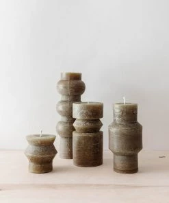 Creative Co Op Olive Totem Pillar Candles