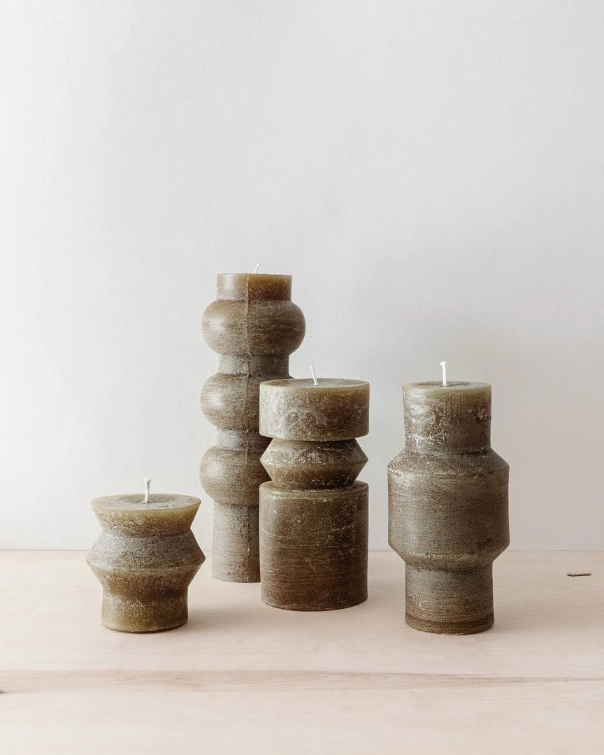 Creative Co Op Olive Totem Pillar Candles 3 Creative Co Op Olive Totem Pillar Candles