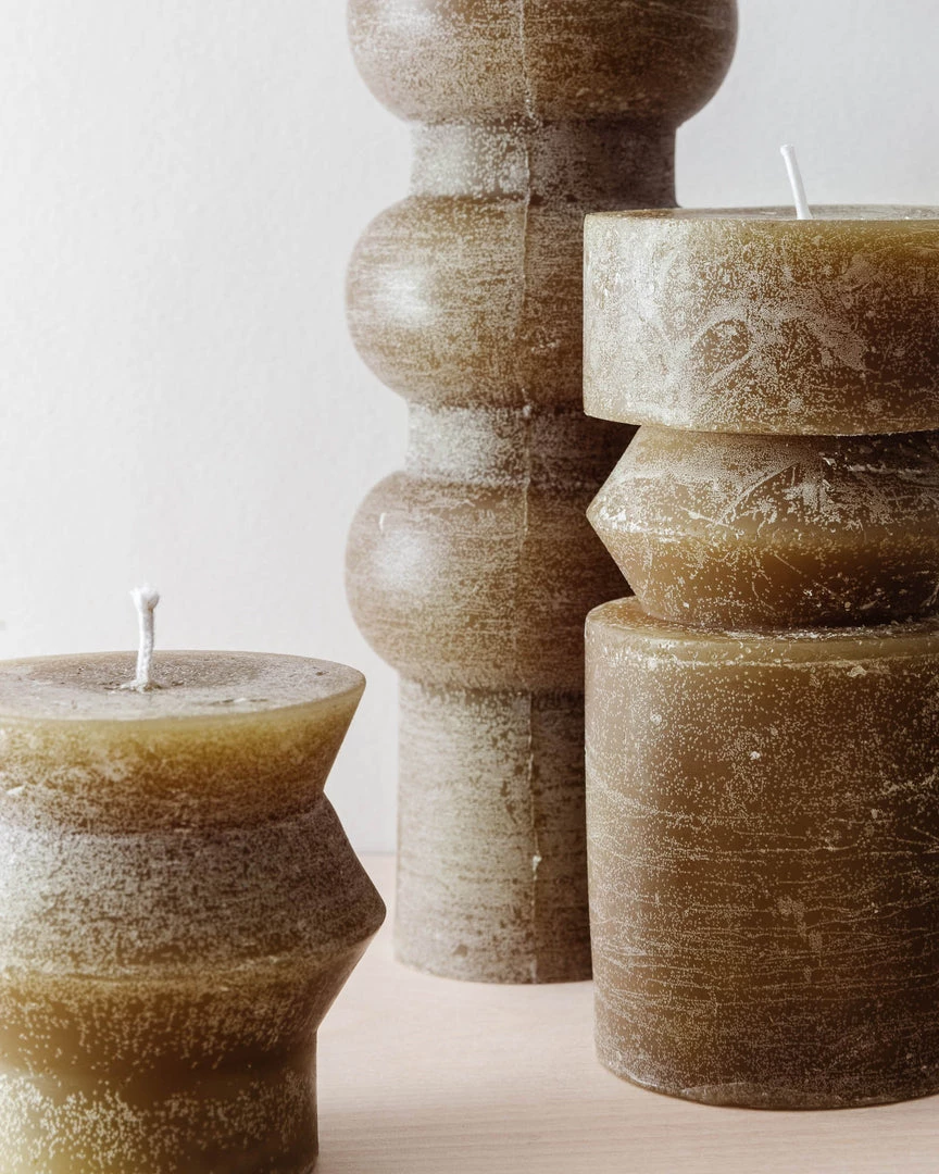 Creative Co Op Olive Totem Pillar Candles 4 Creative Co Op Olive Totem Pillar Candles