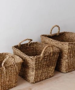 47th & Main Rhyes Seagrass Baskets (Set Of 3) New