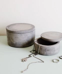 Lone Fox Set Of Cement Trinket Boxes