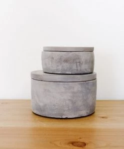 Lone Fox Set Of Cement Trinket Boxes