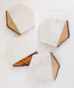 Lone Fox Contrast Hexagon Coasters New