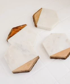 Lone Fox Contrast Hexagon Coasters New