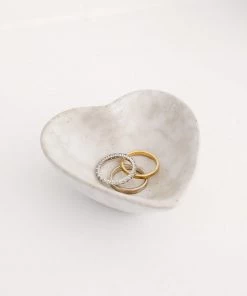 Lone Fox Ren Stoneware Heart Dish