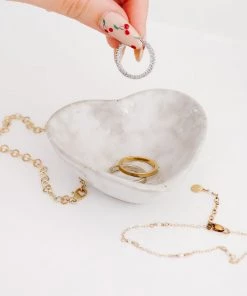 Lone Fox Ren Stoneware Heart Dish