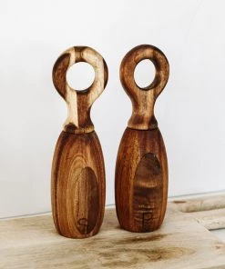 Lone Fox Acacia Salt + Pepper Mills