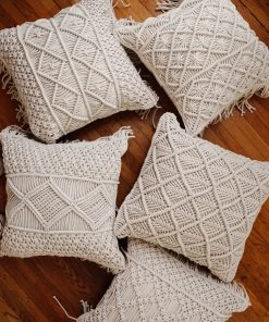 Lone Fox Hand Woven Macrame Pillow Cover New