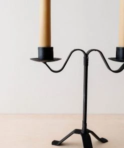 The Hearthside Collection Home Goods Double Iron Taper Holder