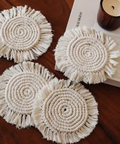 Lone Fox Best Sellers Hand Woven Macrame Coasters