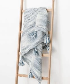 Tajik Home LLC Watercolor Tassel Knit Throw New