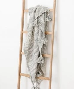 Tajik Home LLC Watercolor Tassel Knit Throw New