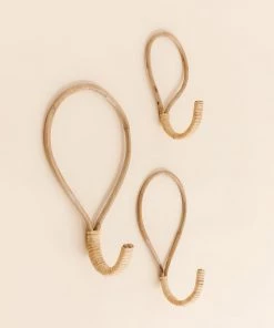 Lone Fox New Rattan Wall Hooks (Set Of 3)