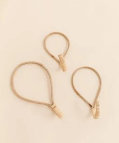 Lone Fox New Rattan Wall Hooks (Set Of 3)
